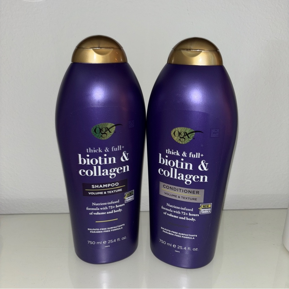 OGX bottles shampoo and con